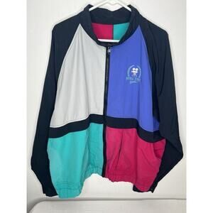 Vintage Universal Studios Jacket Mens Block Multicolor Full Zip Windbreaker Sz L